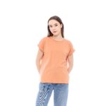 Kaos Wanita SnR Oblong Polos Slim Fit Lengan Pendek Lipat