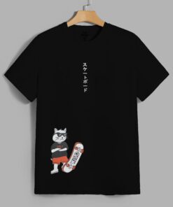 Kaos distro streetwear motif kucing
